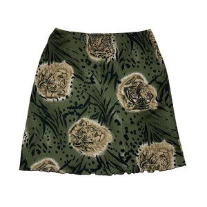 Vintage Cat Animal Print Mini Skirt